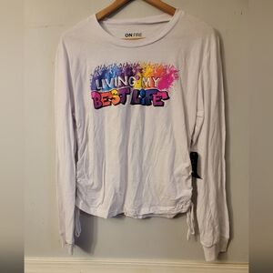 On Fire White and Multicolor Graphic Tee